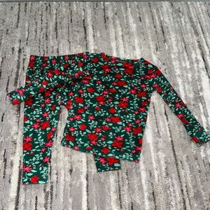 Cat & Jack Toddler Girls' 2pc Snuggly Soft Snug Fit Christmas Floral Pajama